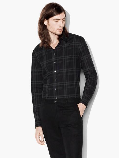 John Varvatos Heathered Plaid Sport Shirt