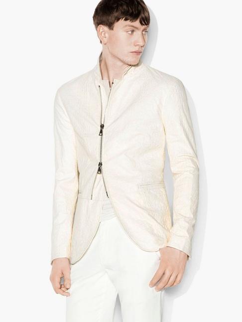 John Varvatos Crocodile Embossed Leather Jacket