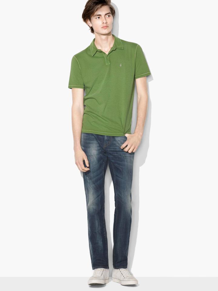 John Varvatos Pigment Dye Peace Polo Blch Fatigue Size: S