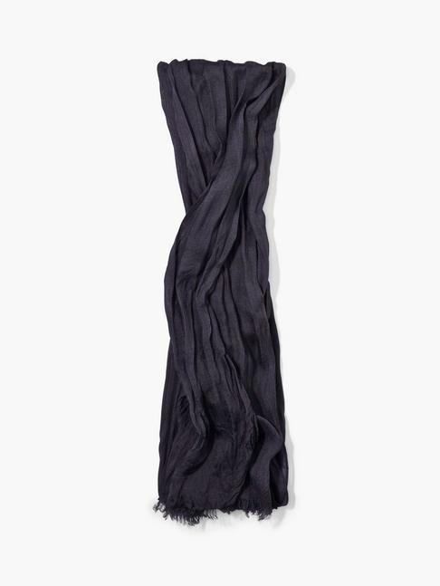 John Varvatos Solid Color Skinny Crinkle Gauze Scarf Black Grape/black