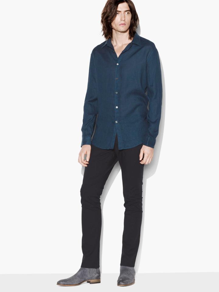 John Varvatos Relaxed Fit Shirt English Blue Size: Xs