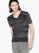 John Varvatos Printed V-neck Tee  Size: M