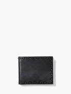 John Varvatos Marble Stained Leather Pick Stitch Bifold Wallet