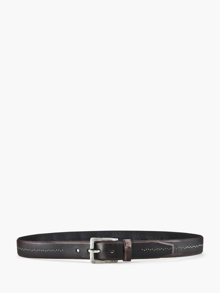 John Varvatos Studded Leather Belt Elephant Size: 34