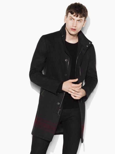 John Varvatos Wool Engineered Stripe Coat