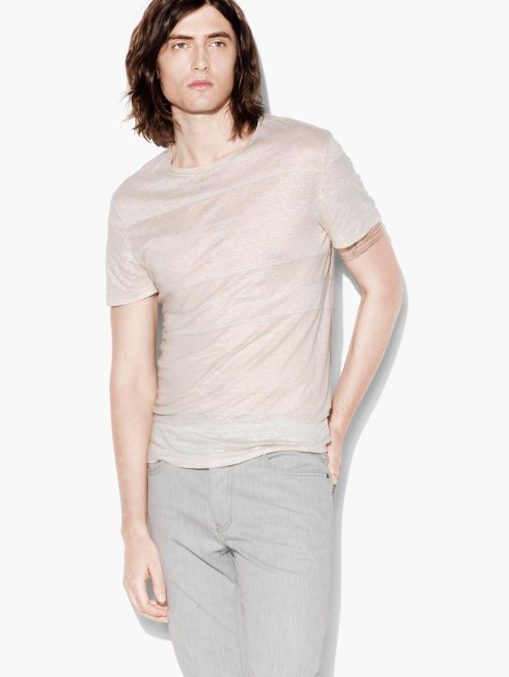 John Varvatos Paneled Tee Fossil Size: Xs