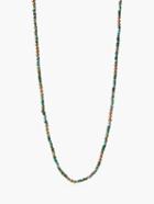 John Varvatos Beaded Turquoise & Brass Necklace Turtle