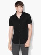 John Varvatos Short Sleeve Button Front Shirt Black Size: Xs