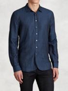 John Varvatos Linen Round Hem Shirt