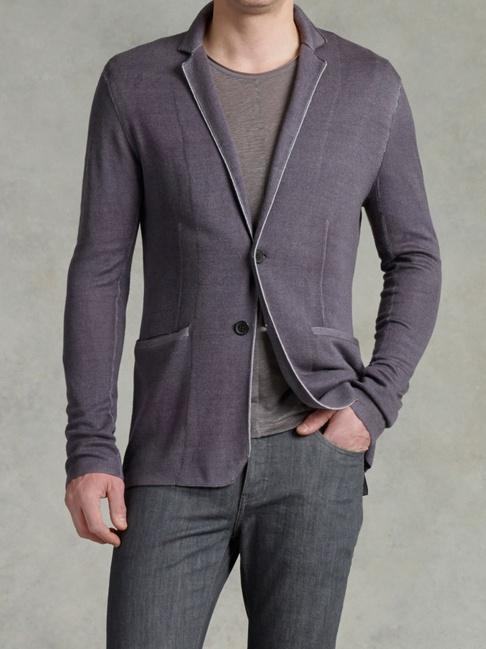 John Varvatos Notch Lapel Sweater Jacket