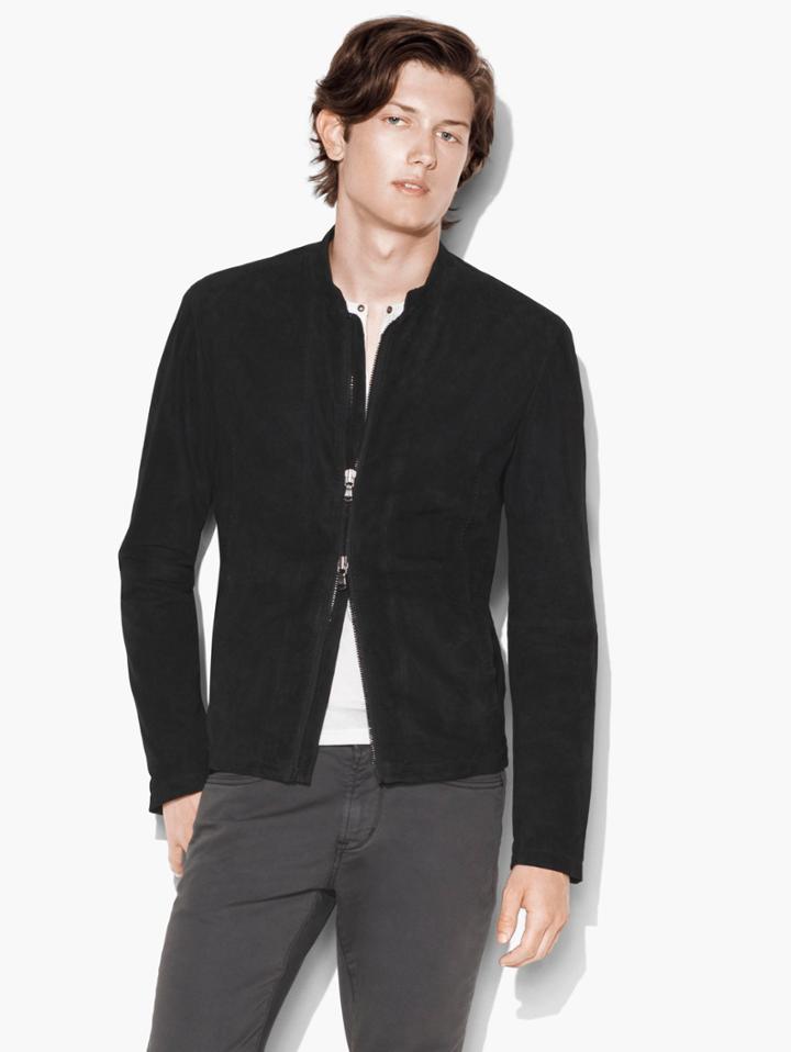 John Varvatos Suede Jacket Black Size: S