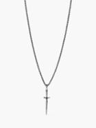 John Varvatos Silver Dagger Necklace Silver