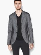 John Varvatos Notch Lapel Jacket Med Gry Hthr Size: 44