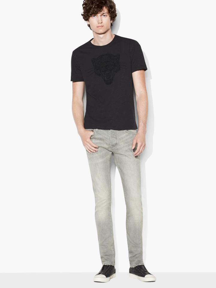 John Varvatos Panther Chain Stitch Tee Black Size: S