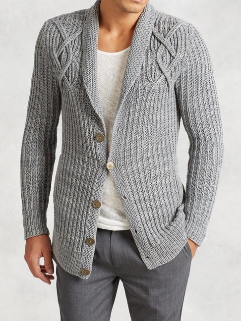 John Varvatos Artisan Cable Knit Cardigan