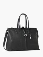 John Varvatos Pebbled Leather Wrangler Shopper Black