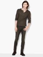 John Varvatos Double-faced Striped Henley  Size: Xs