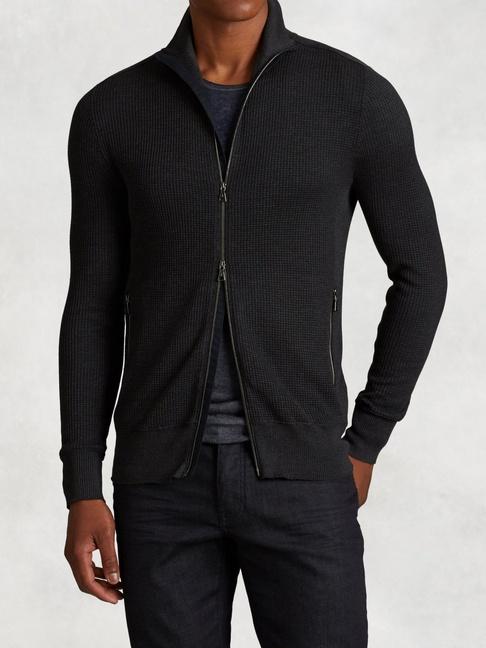 John Varvatos Silk Cotton Zip Sweater