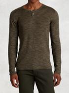 John Varvatos Linen Cotton Henley Sweater