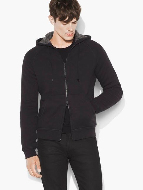 John Varvatos Fleece Waffle Knit Hoody