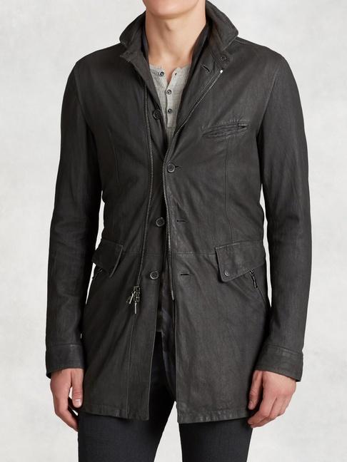 John Varvatos Dual Closure Suede Jacket
