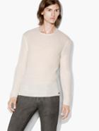 John Varvatos Waffle Sweater Optic White Size: Xs