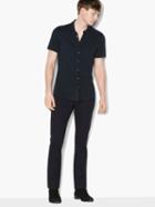 John Varvatos Short Sleeve Button Front Shirt Indigo Size: Xs
