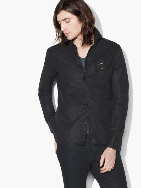 John Varvatos Resin Coated Shirt