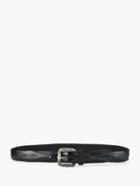 John Varvatos Feather Buckle Leather Belt Black Size: 34