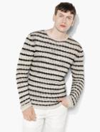 John Varvatos Striped Crewneck Sweater