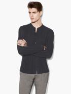 John Varvatos Striped Button-front Shirt Derby Black Size: Xs