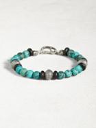 John Varvatos Turquoise & Onyx Bracelet With Sterling Silver Urchins
