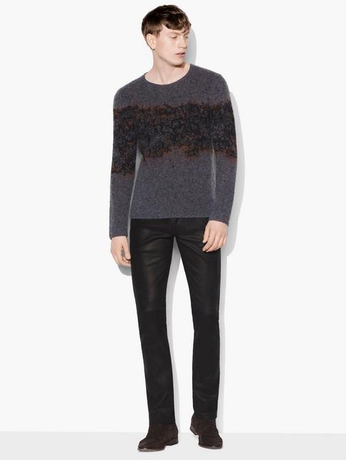 John Varvatos Diffused Jacquard Crewneck