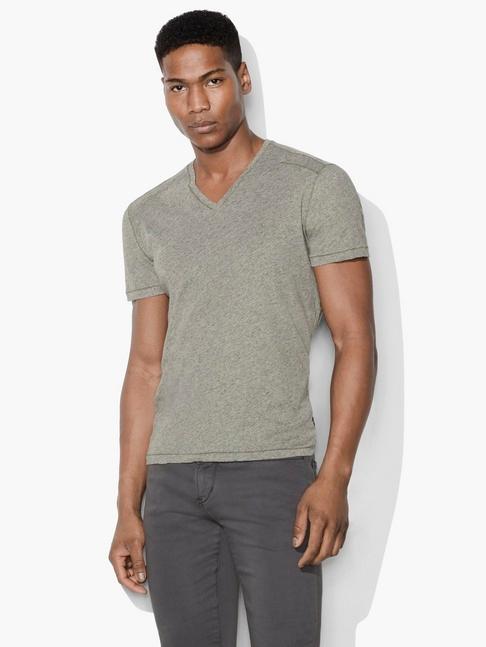 John Varvatos Heathered V-neck Tee  Size: M