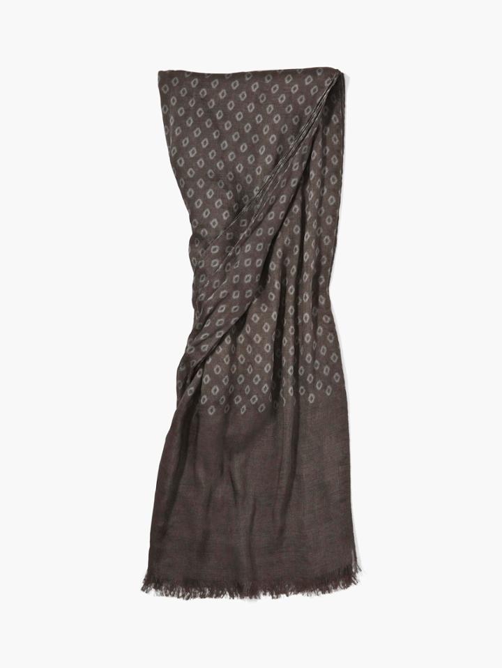 John Varvatos Woven Crinkled Geometric Patterned Scarf Carbon Size: One Size Fits All