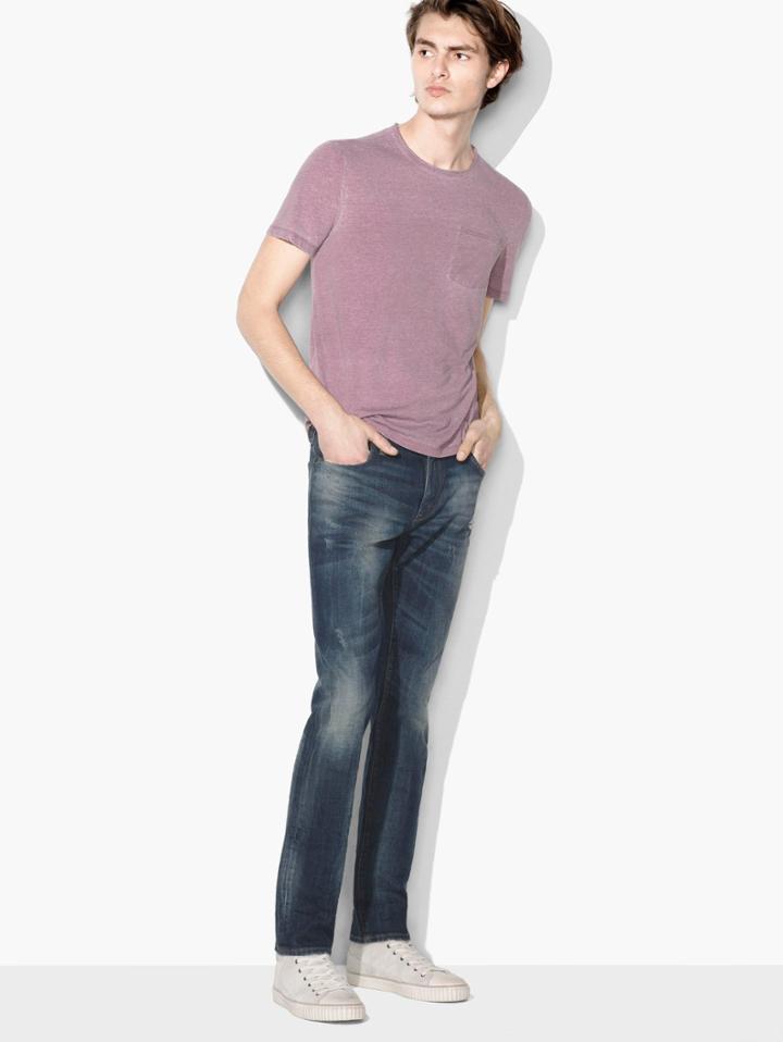 John Varvatos Burnout Pocket Tee Mauvewood Size: Xs