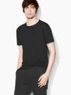 John Varvatos Linen Crewneck Tee Black Size: Xs