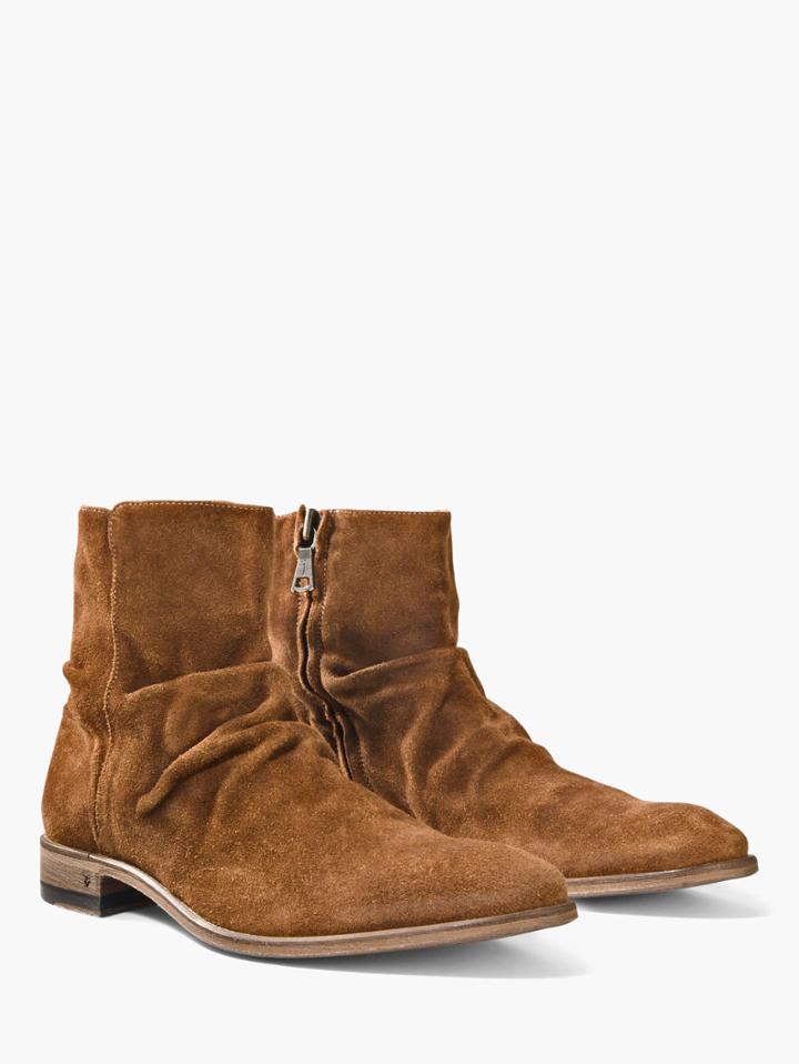 John Varvatos Suede Morrison Sharpei Boot Light Brown Size: 7