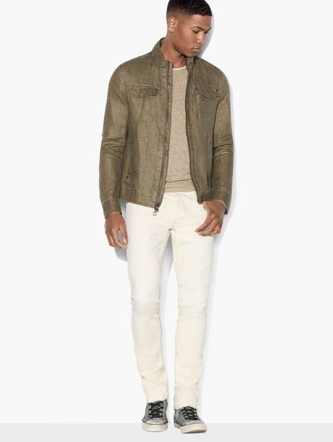 John Varvatos Linen Zip Jacket