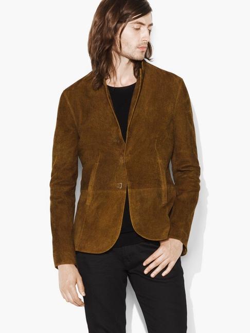 John Varvatos Suede Hook & Bar Jacket