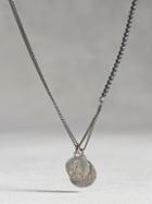 John Varvatos Hematite Beaded Necklace With Coins