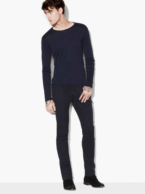 John Varvatos Long Sleeve Pima Cotton Crewneck Marine Size: Xs