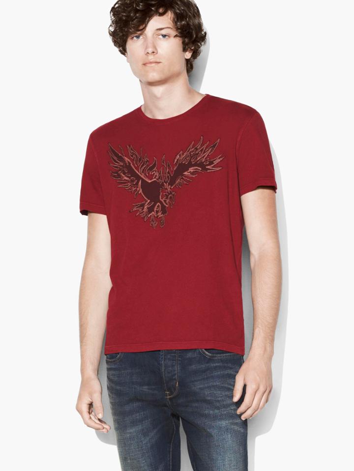 John Varvatos Thunderbird Tee Cranberry Size: M