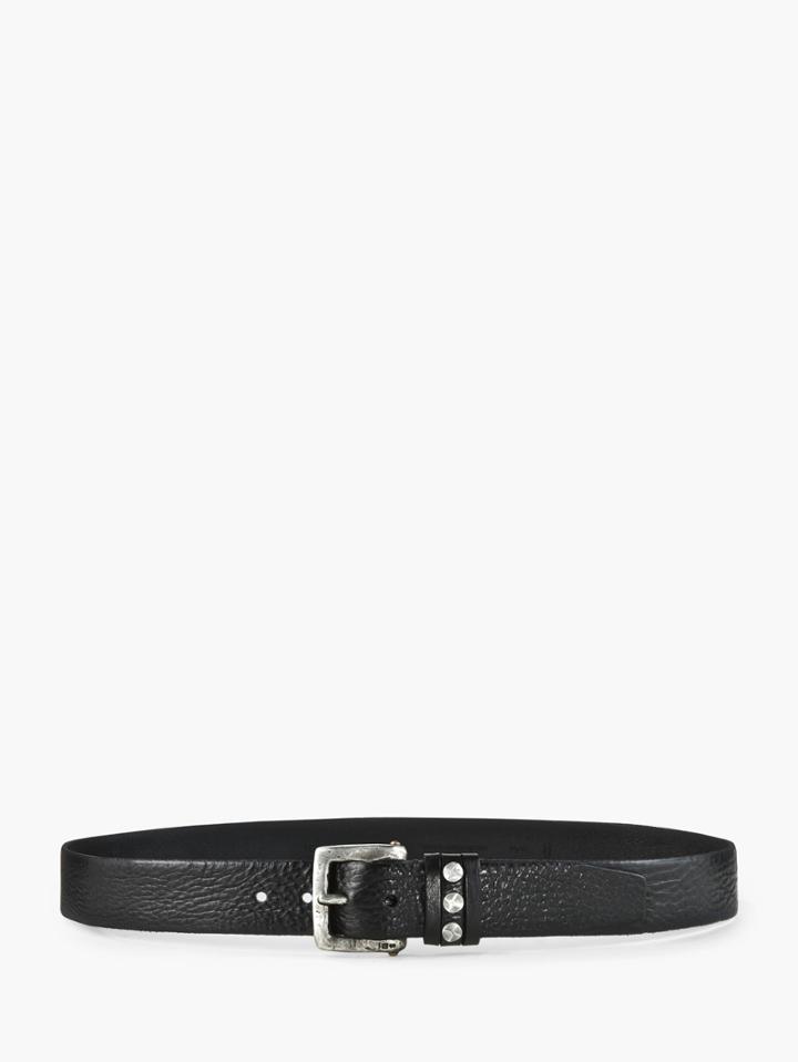 John Varvatos Pewter Studded Leather Belt Black Size: 38