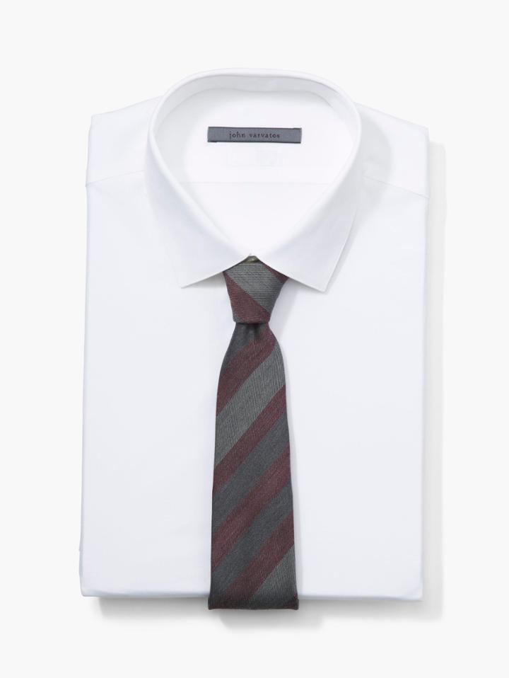 John Varvatos Diagonal Striped Tie Cordovan/turtledove