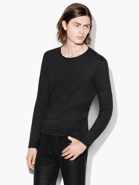 John Varvatos Striped Long Sleeve Crewneck