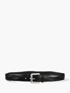 John Varvatos Stitch Detailed Leather Belt Black Size: 34
