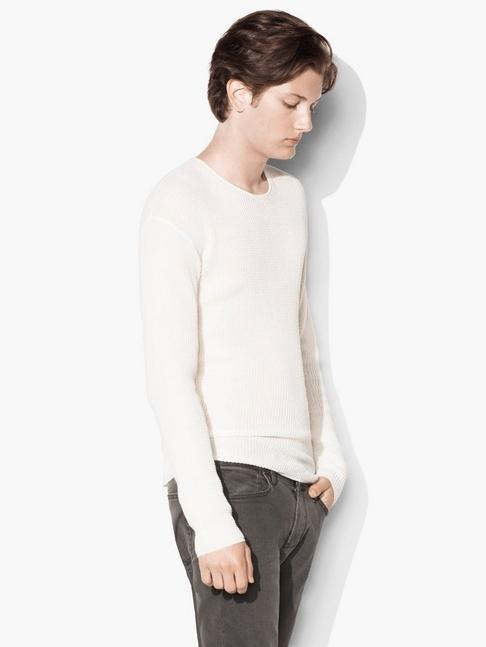 John Varvatos Waffle Stitch Crewneck Sweater