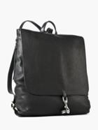 John Varvatos Pebbled Leather Wrangler Backpack Black