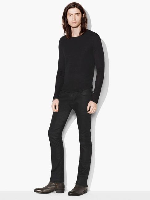 John Varvatos Silk Cotton Fine Ribbed Crewneck